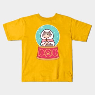 Snow Globe Cat Kids T-Shirt